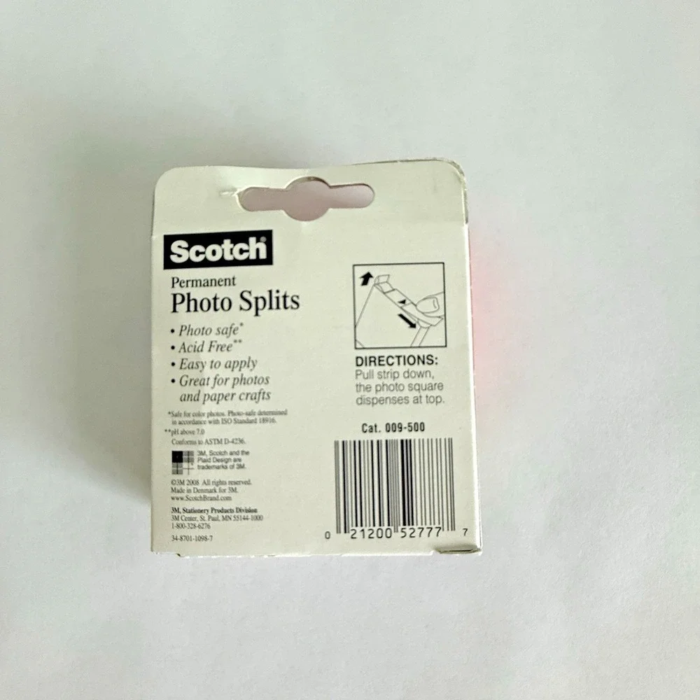 SCOTCH PHOTO SPLITS DOUBLE-SIDED ACID-FREE-500 SQUARES-MOUNTING PHOTOS-PROJECTS